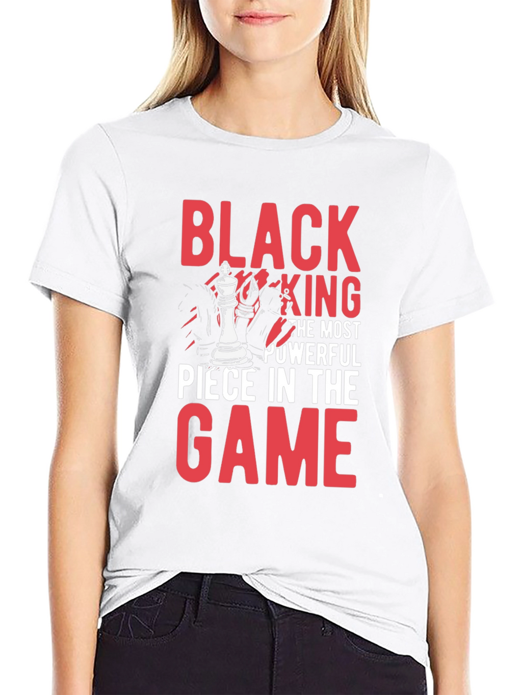 Black King Chess Piece Graphic T-Shirt