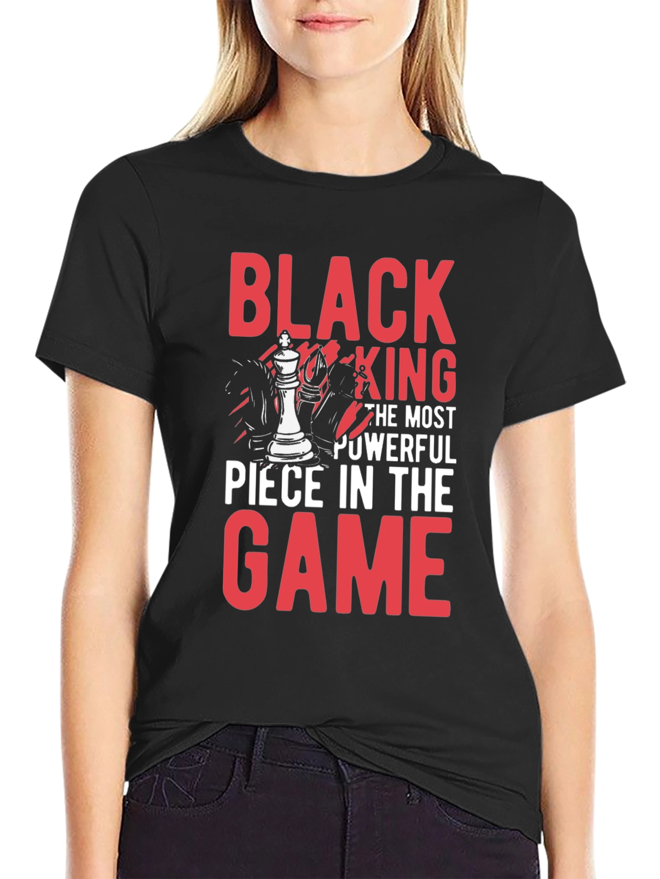 Black King Chess Piece Graphic T-Shirt