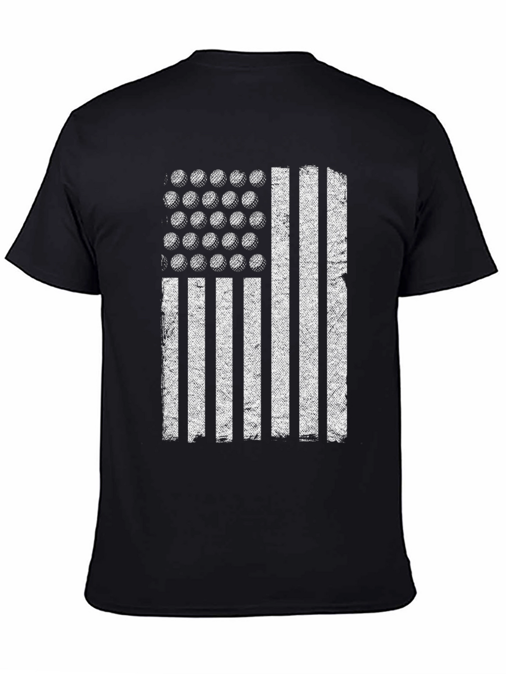 Golf Ball Flag Graphic Tee - Black Casual T-Shirt