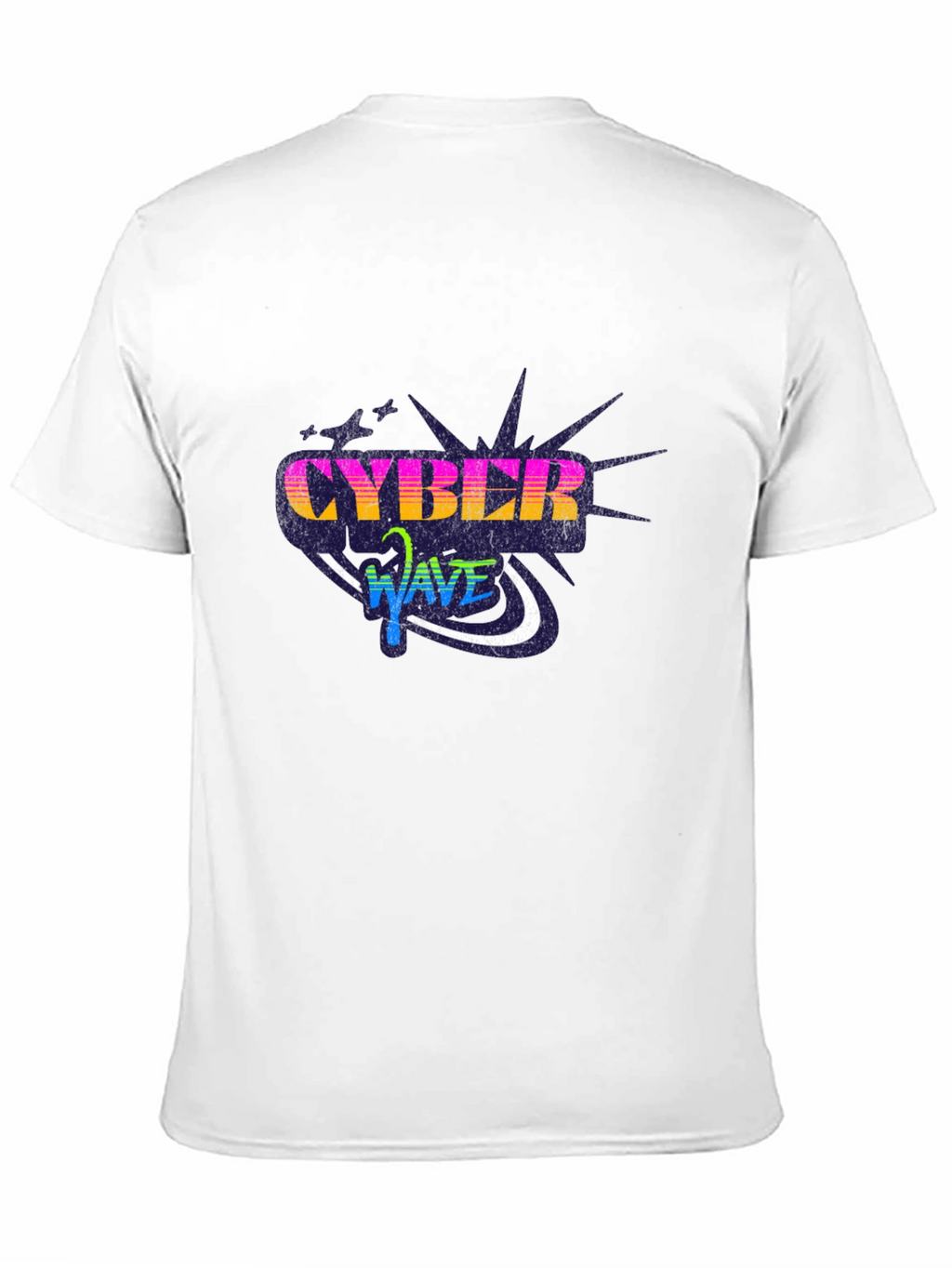 Cyber Wave Graphic Black T-Shirt