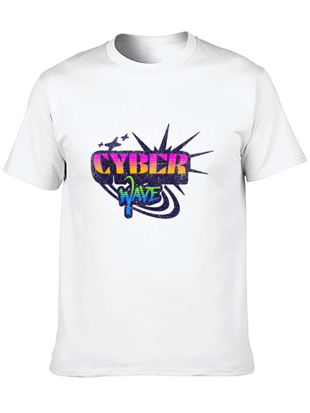 Cyber Wave Graphic Black T-Shirt