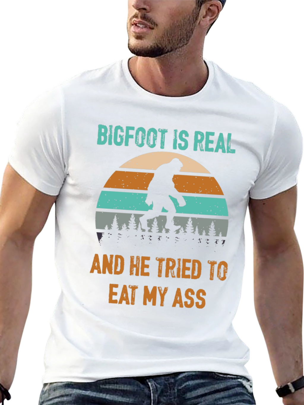 Bigfoot Ate My Ass Funny Novelty T-Shirt