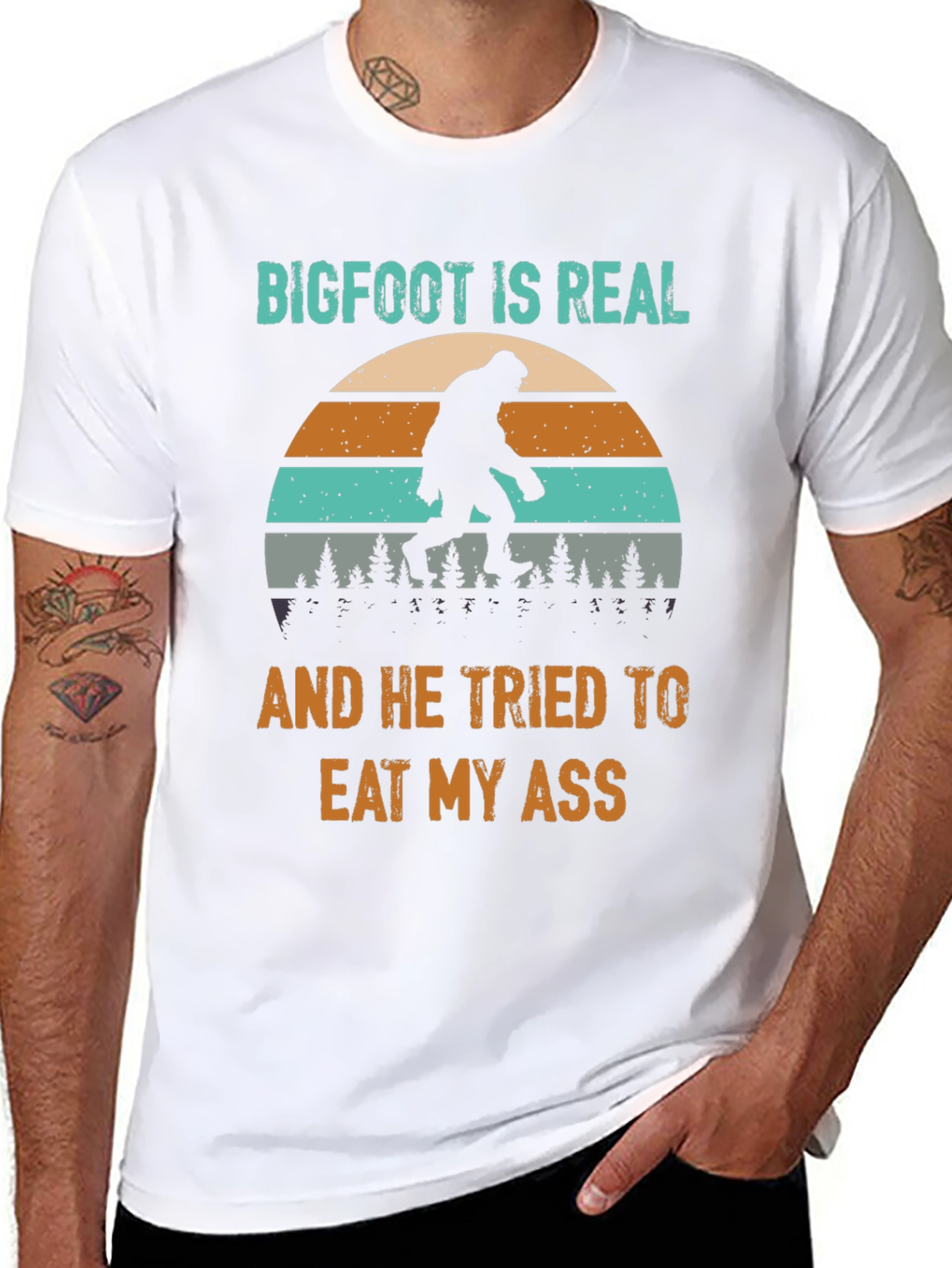 Bigfoot Ate My Ass Funny Novelty T-Shirt