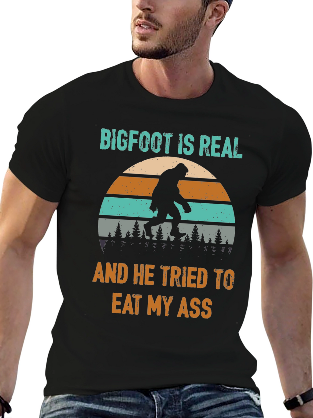 Bigfoot Ate My Ass Funny Novelty T-Shirt