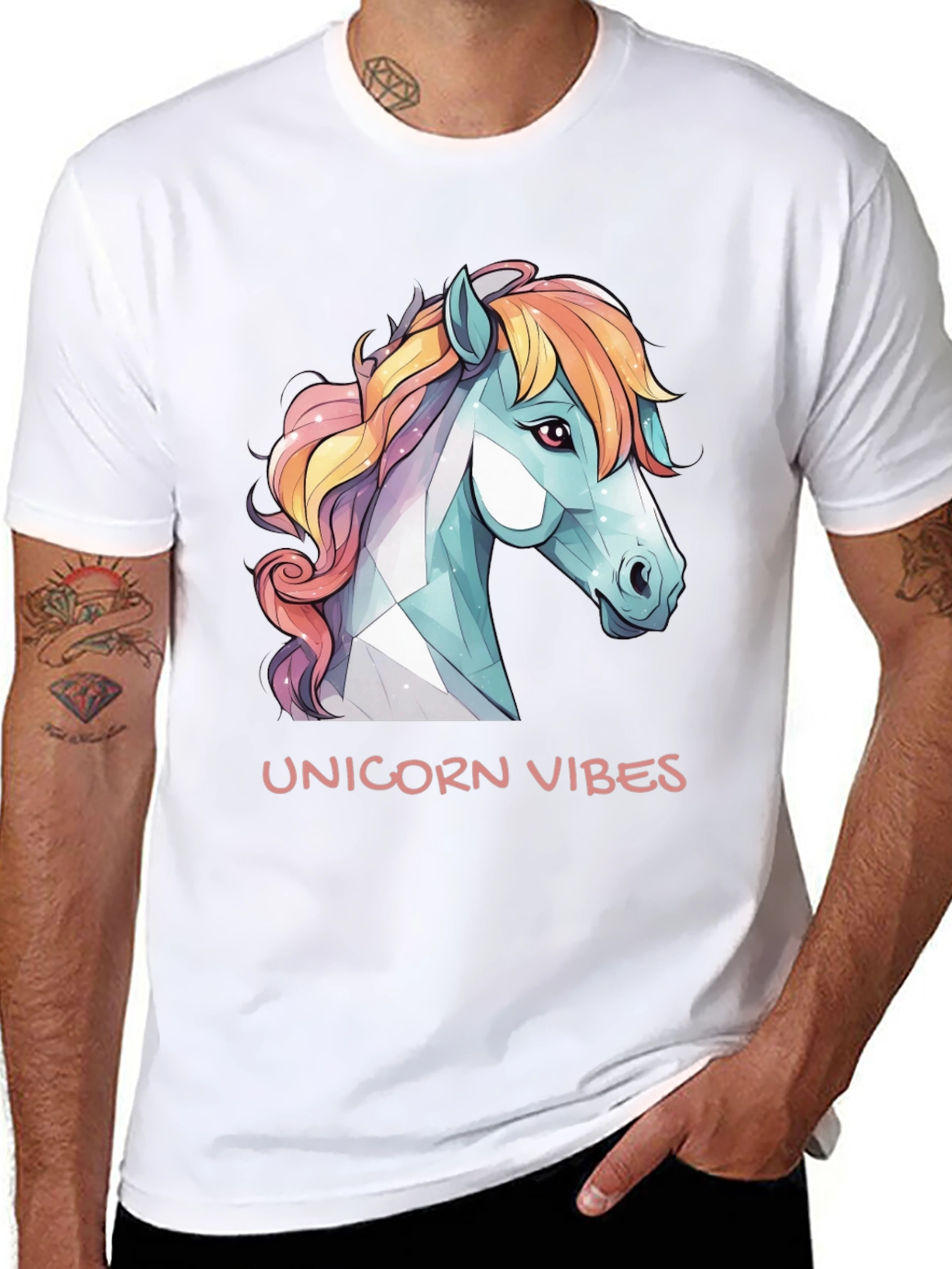 Unicorn Vibes Black Graphic Tee
