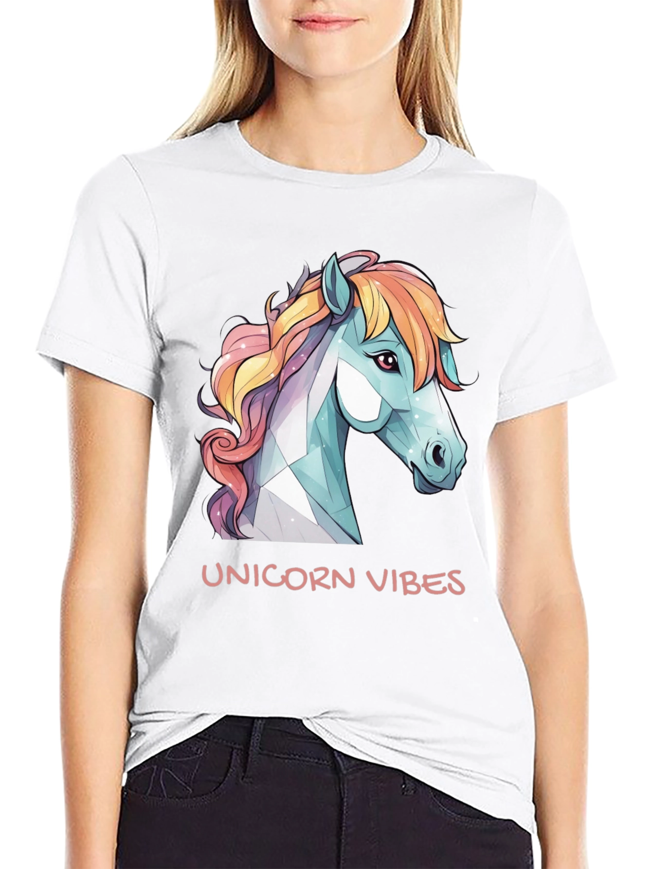 Unicorn Vibes Black Graphic Tee