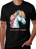 Unicorn Vibes Black Graphic Tee