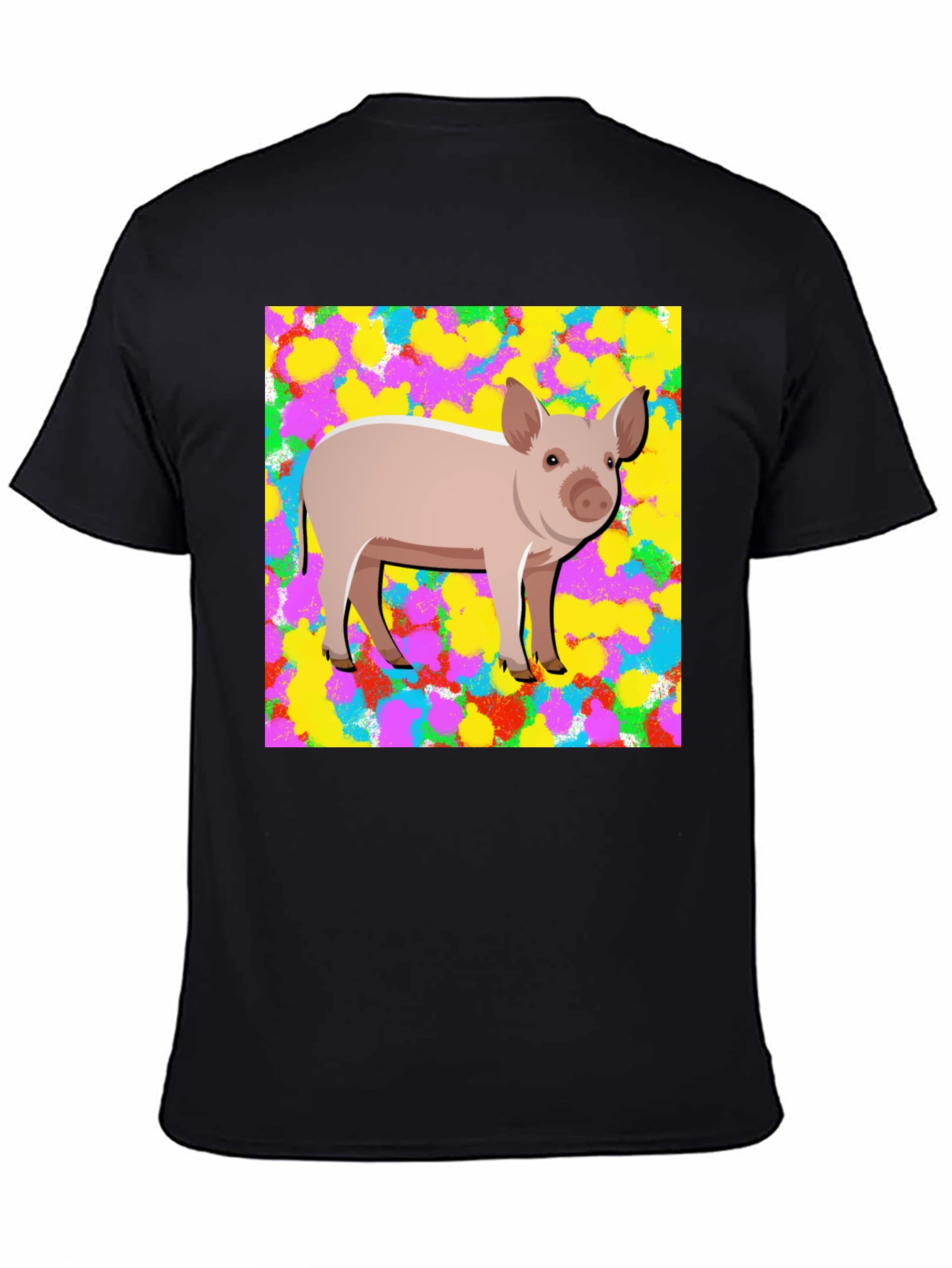 Pig Graphic Tee - Mens Black Cotton T-Shirt