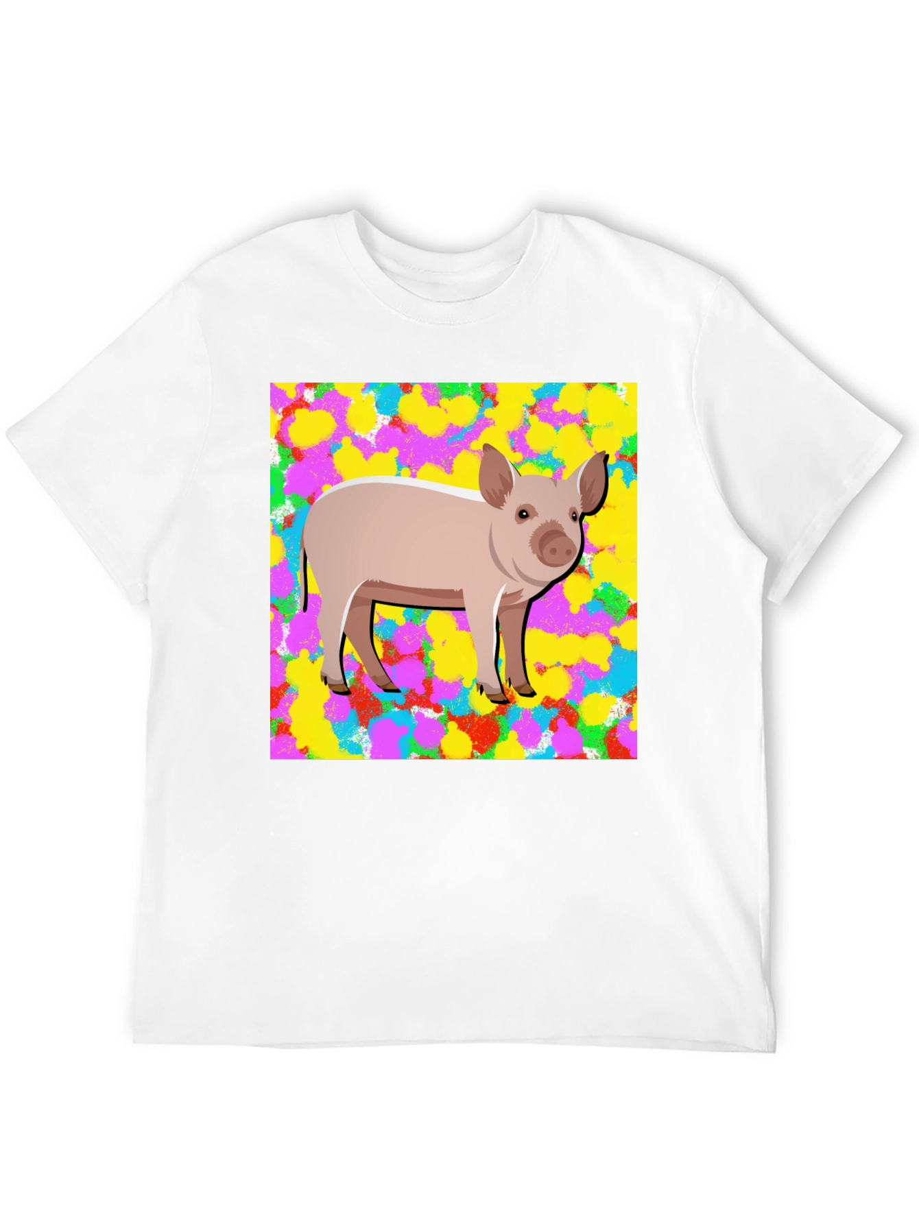 Pig Graphic Tee - Mens Black Cotton T-Shirt