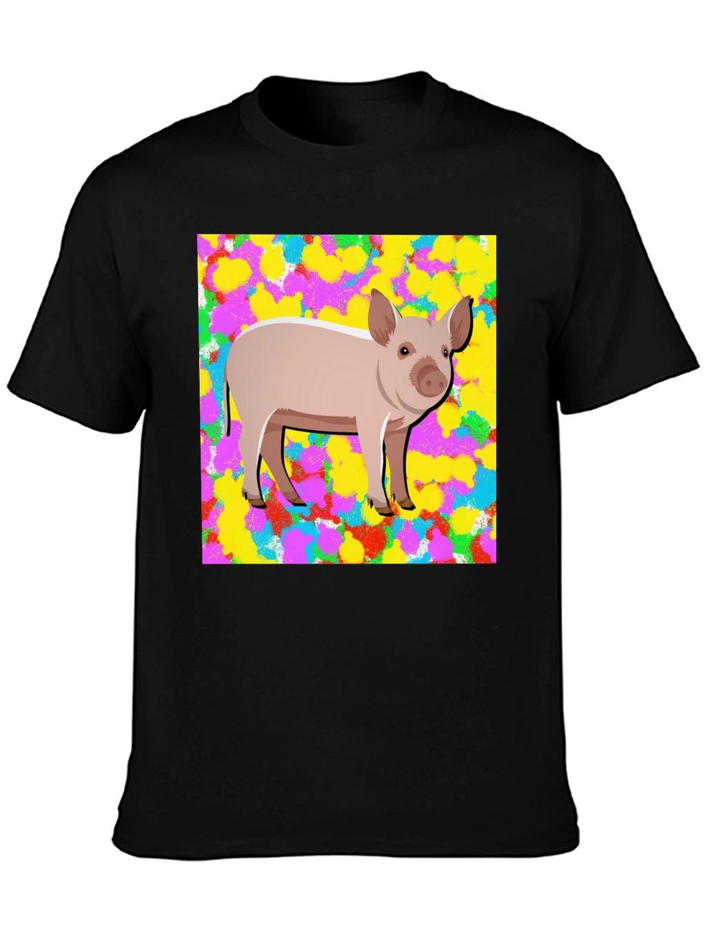 Pig Graphic Tee - Mens Black Cotton T-Shirt