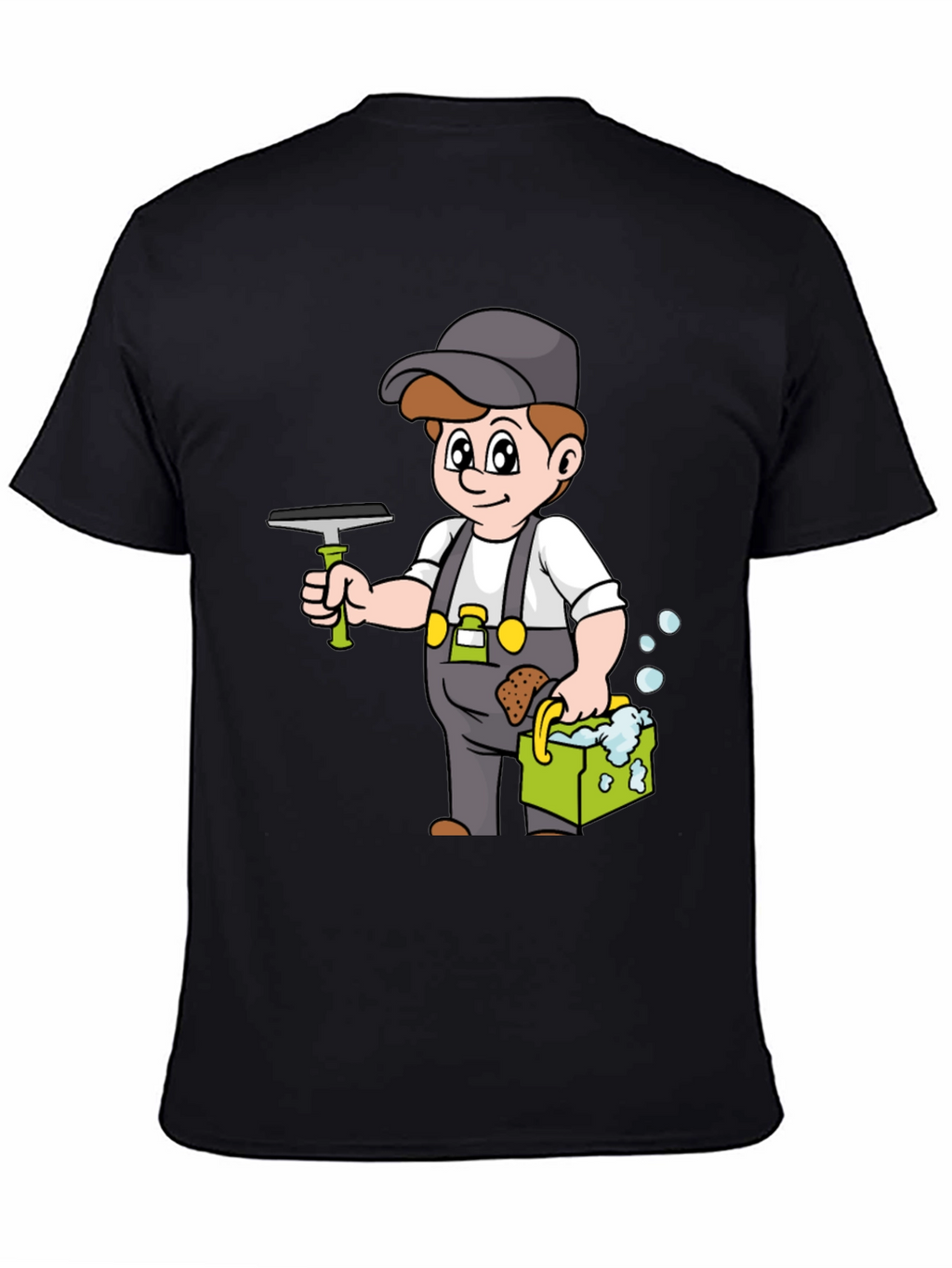 Window Washer Cartoon Graphic T-Shirt