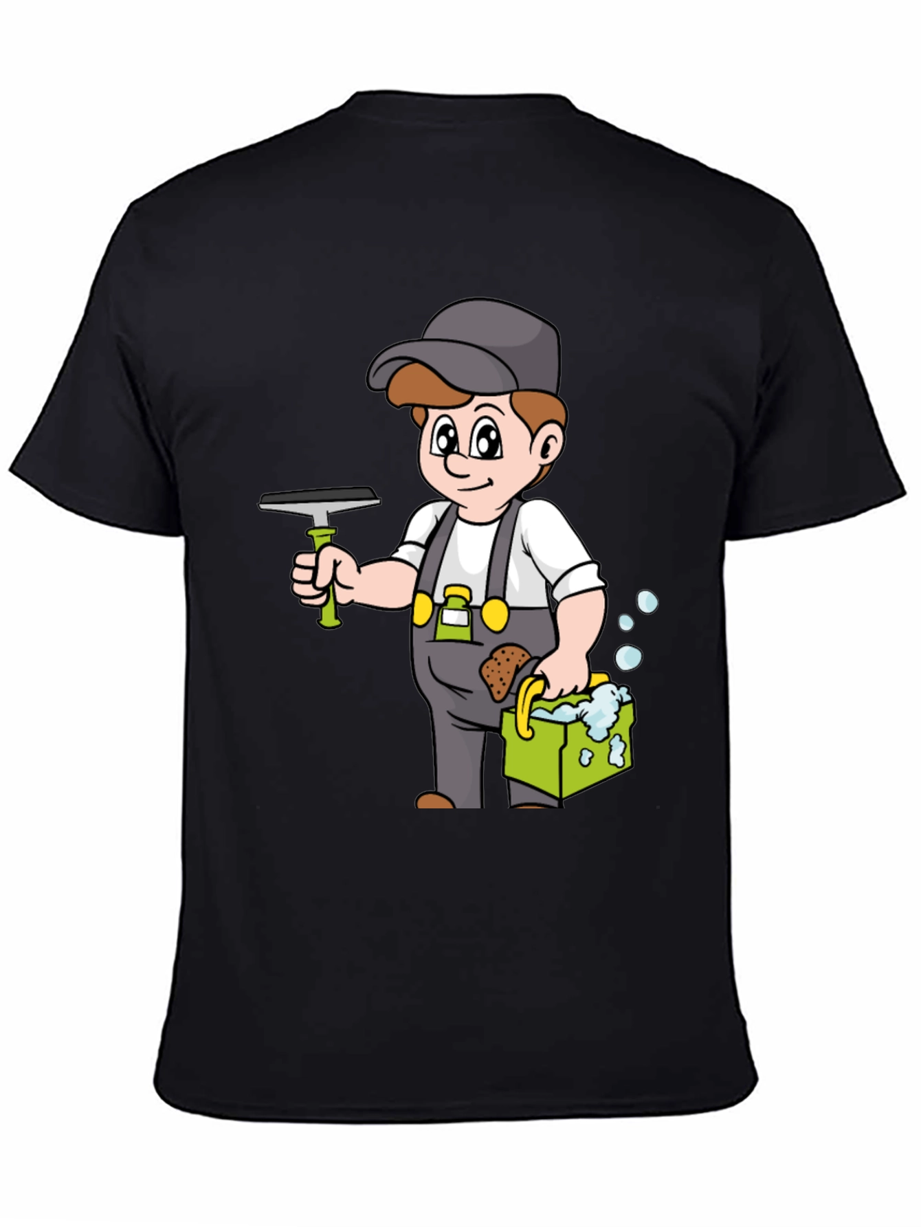Window Washer Cartoon Graphic T-Shirt