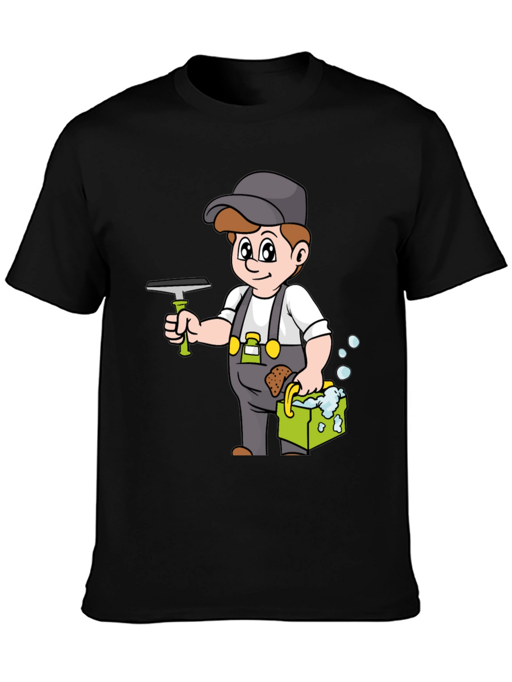 Window Washer Cartoon Graphic T-Shirt