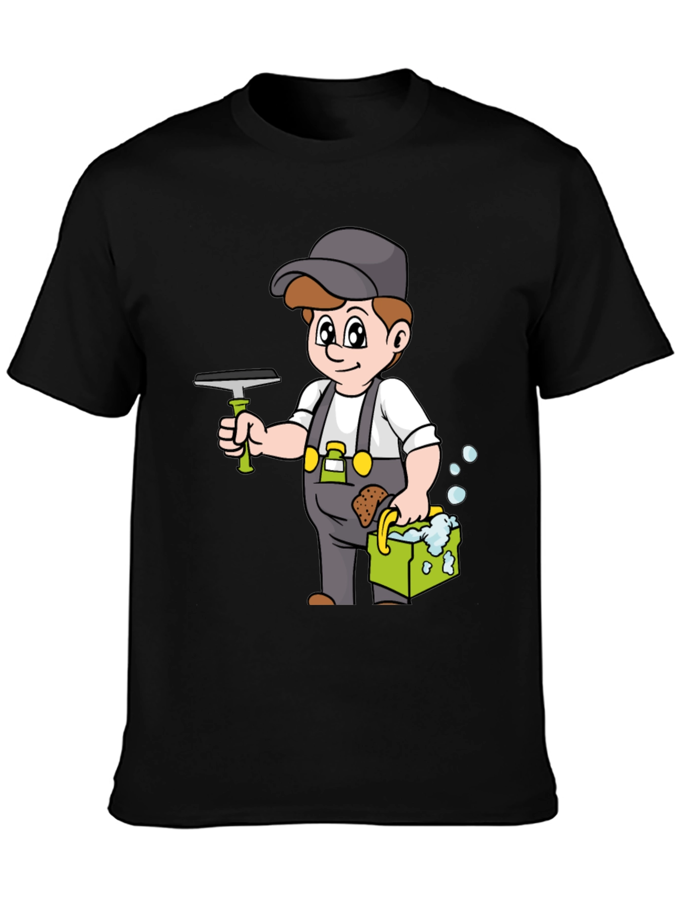 Window Washer Cartoon Graphic T-Shirt
