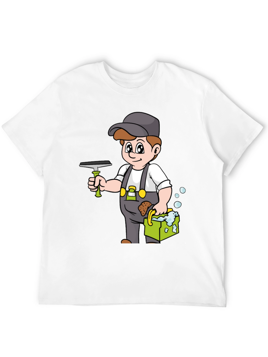Window Washer Cartoon Graphic T-Shirt