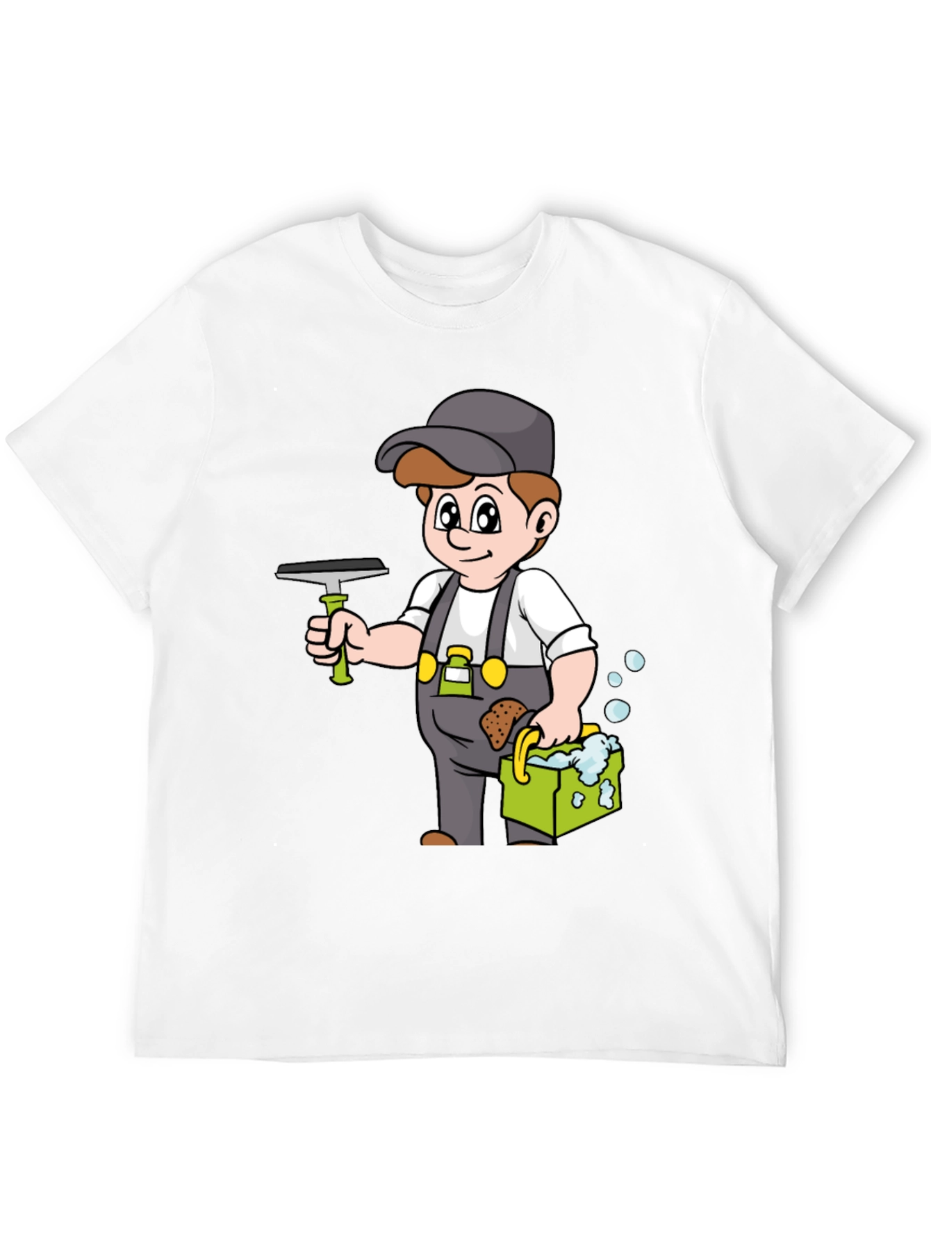 Window Washer Cartoon Graphic T-Shirt