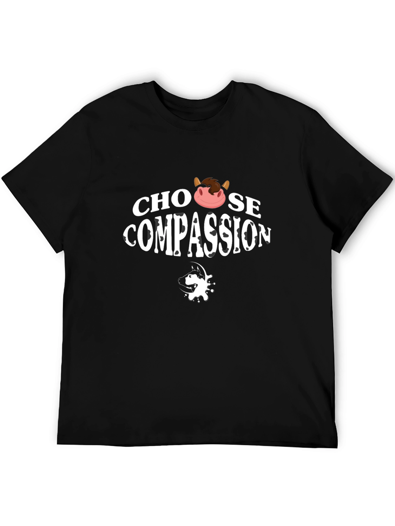 Choose Compassion T-Shirt - Vegan Cow Design