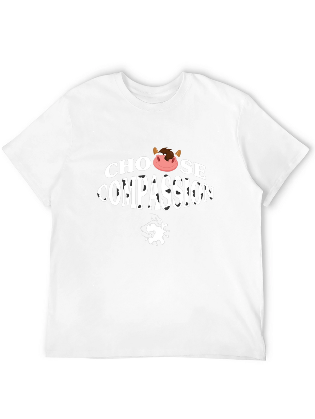 Choose Compassion T-Shirt - Vegan Cow Design