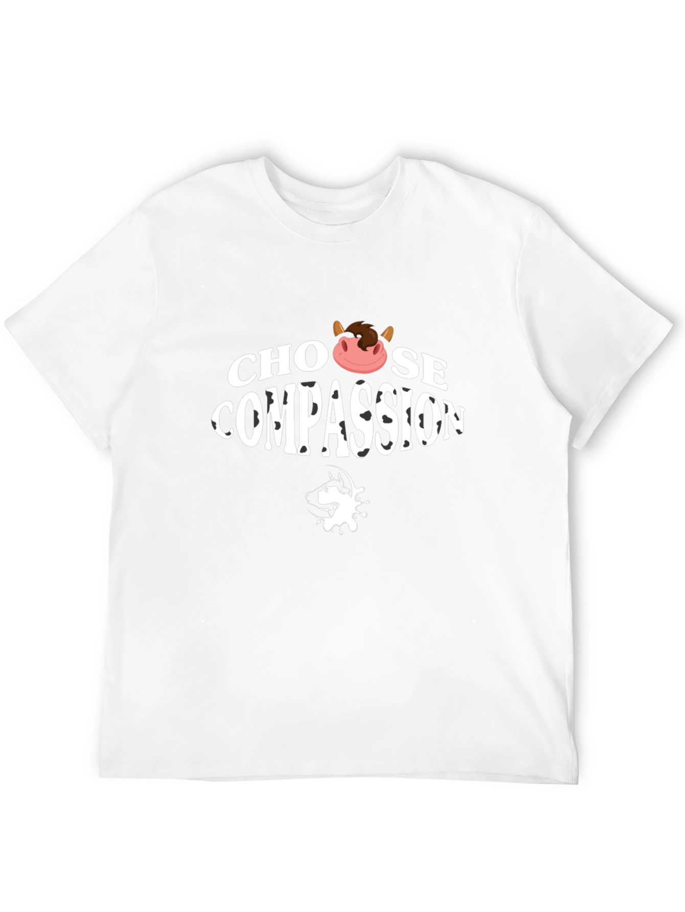 Choose Compassion T-Shirt - Vegan Cow Design