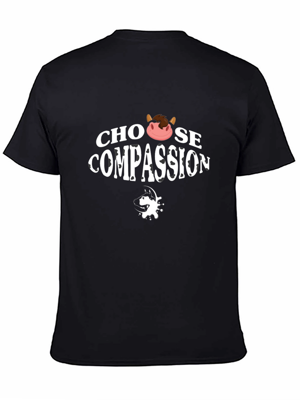 Choose Compassion T-Shirt - Vegan Cow Design