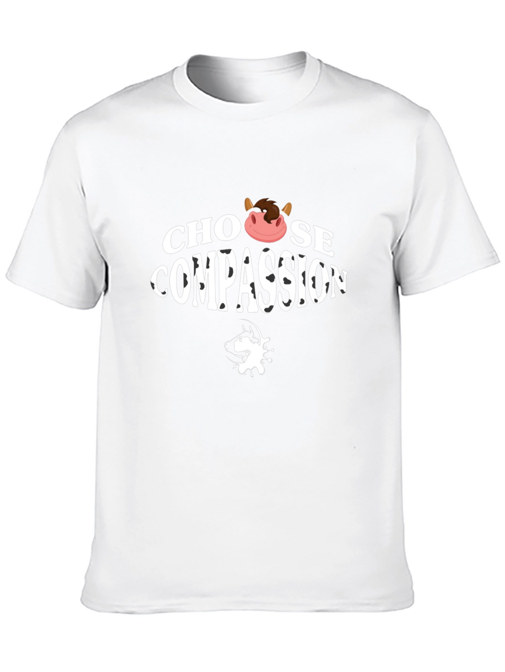 Choose Compassion T-Shirt - Vegan Cow Design