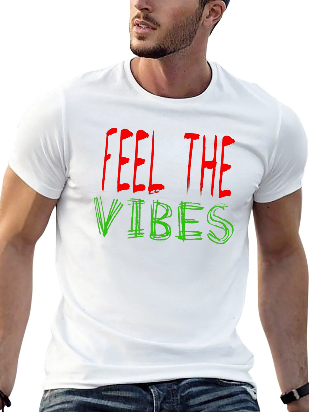 Feel the Vibes Graphic T-Shirt - Black
