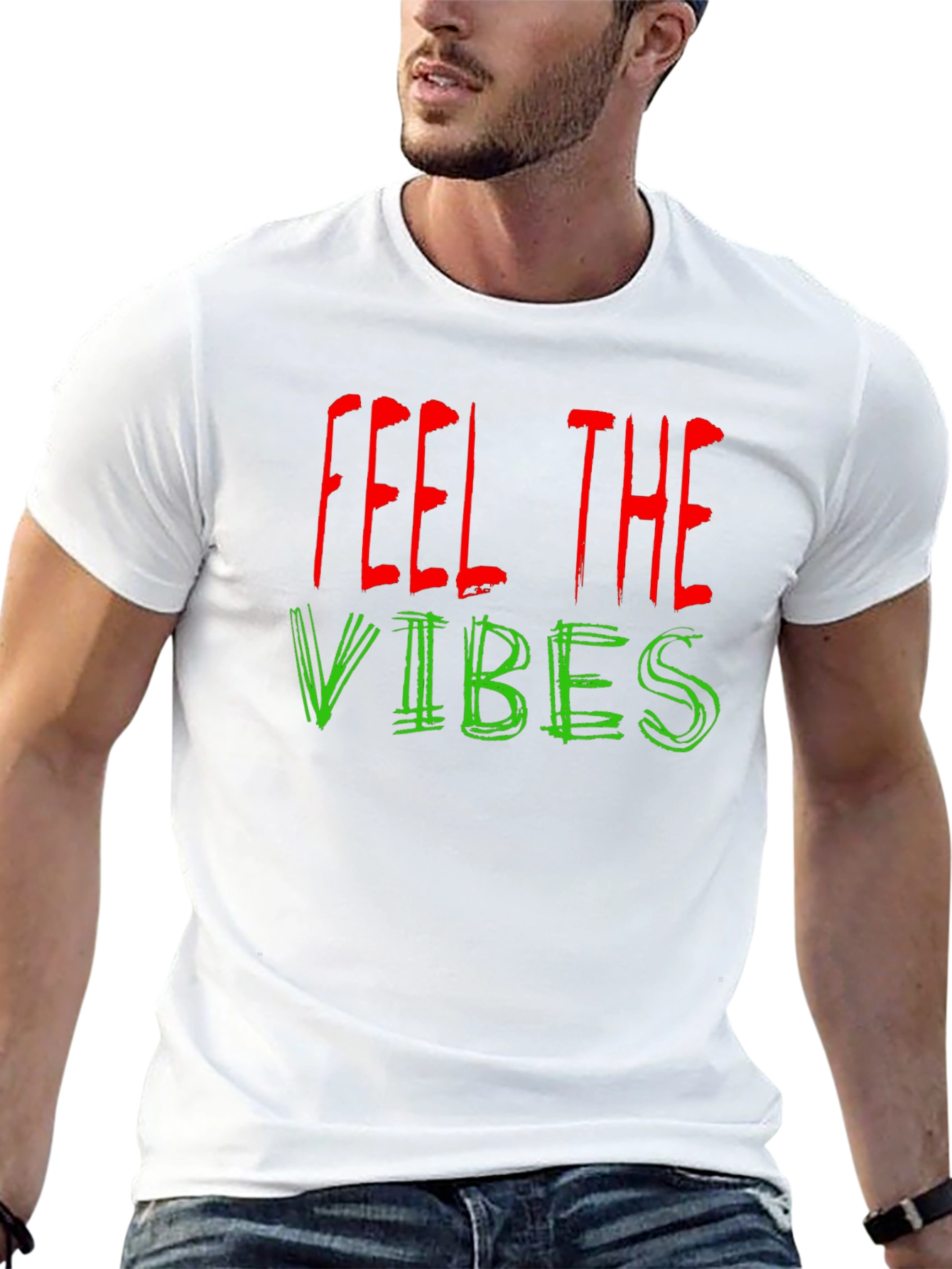 Feel the Vibes Graphic T-Shirt - Black