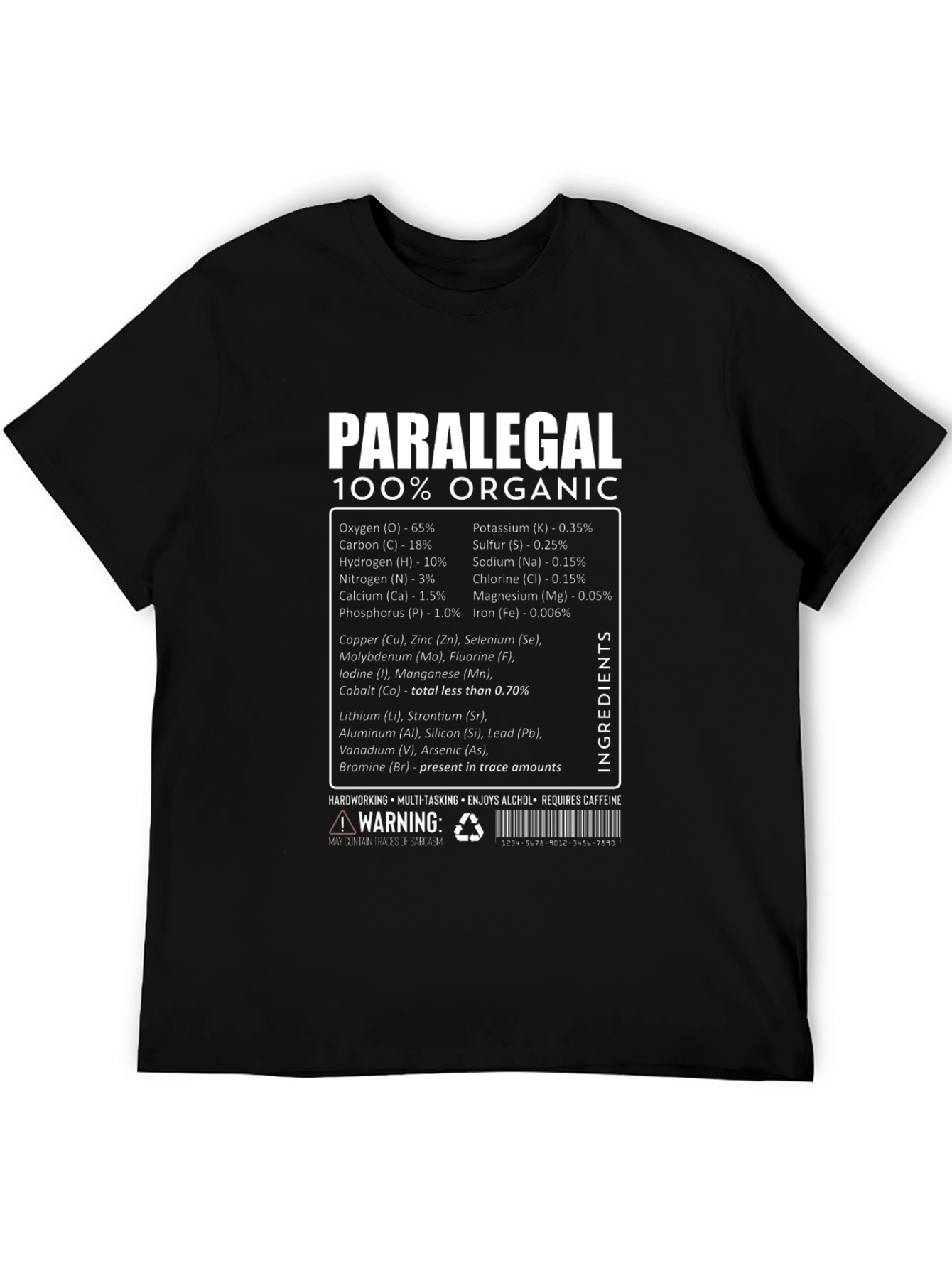Paralegal 100% Organic T-Shirt - Funny Legal Assistant Tee