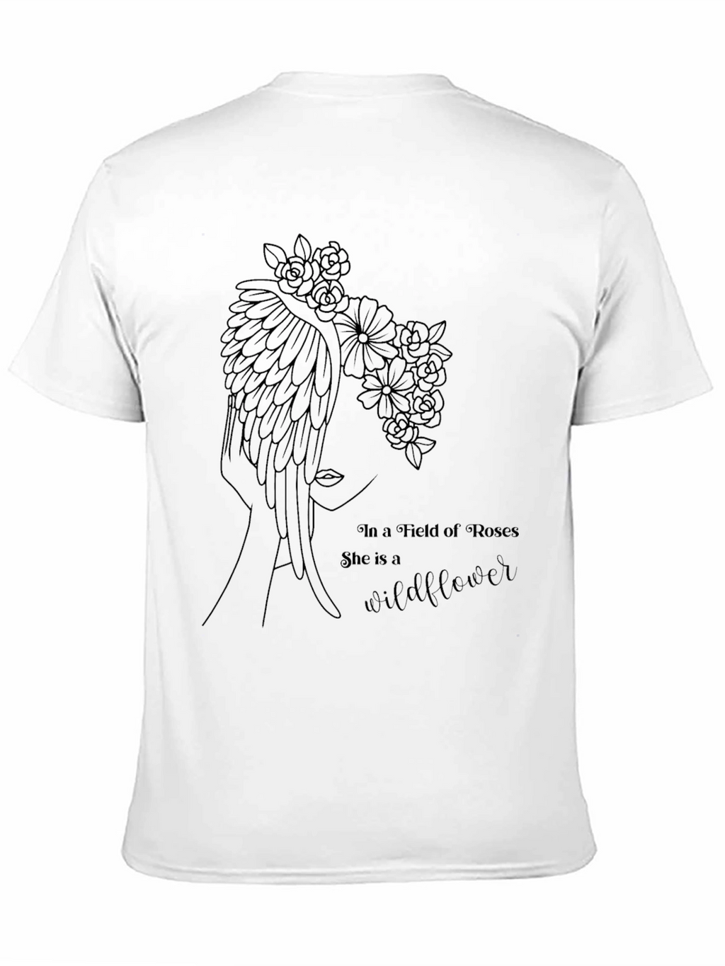 Wildflower in Roses Graphic T-Shirt - Black