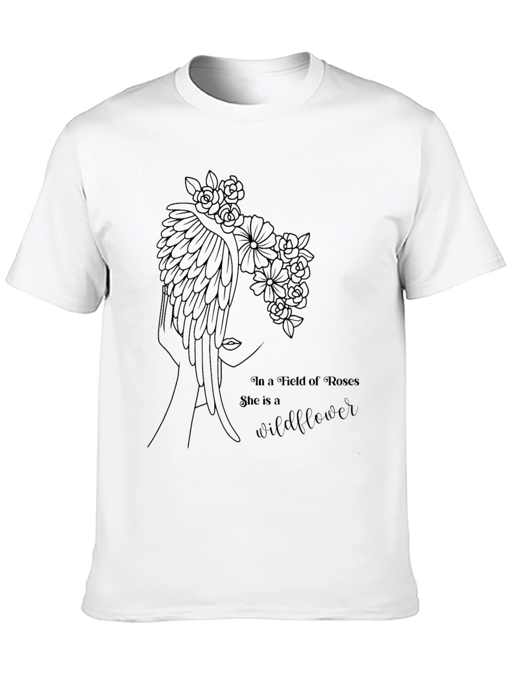 Wildflower in Roses Graphic T-Shirt - Black