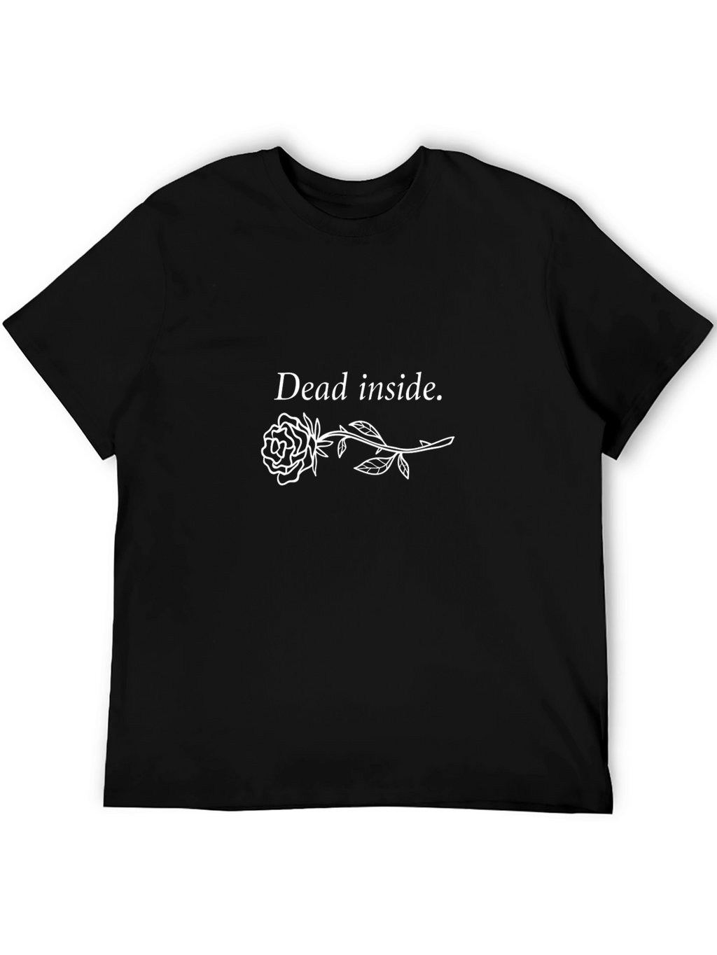 Dead Inside Rose Graphic Black T-Shirt