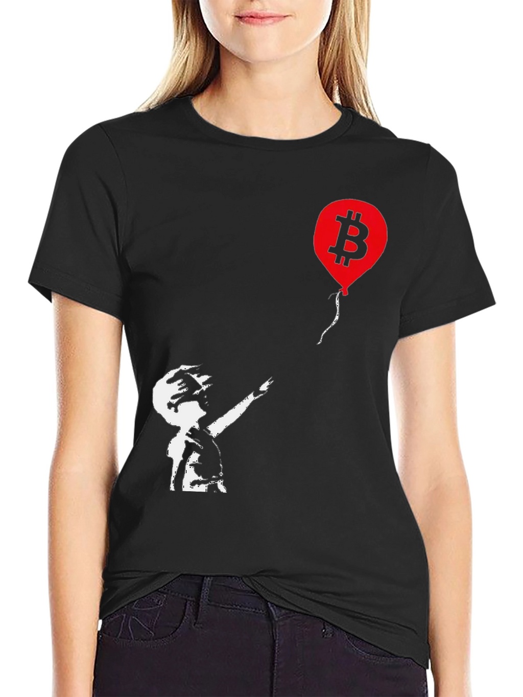 Bitcoin Balloon Graphic Tee - Black