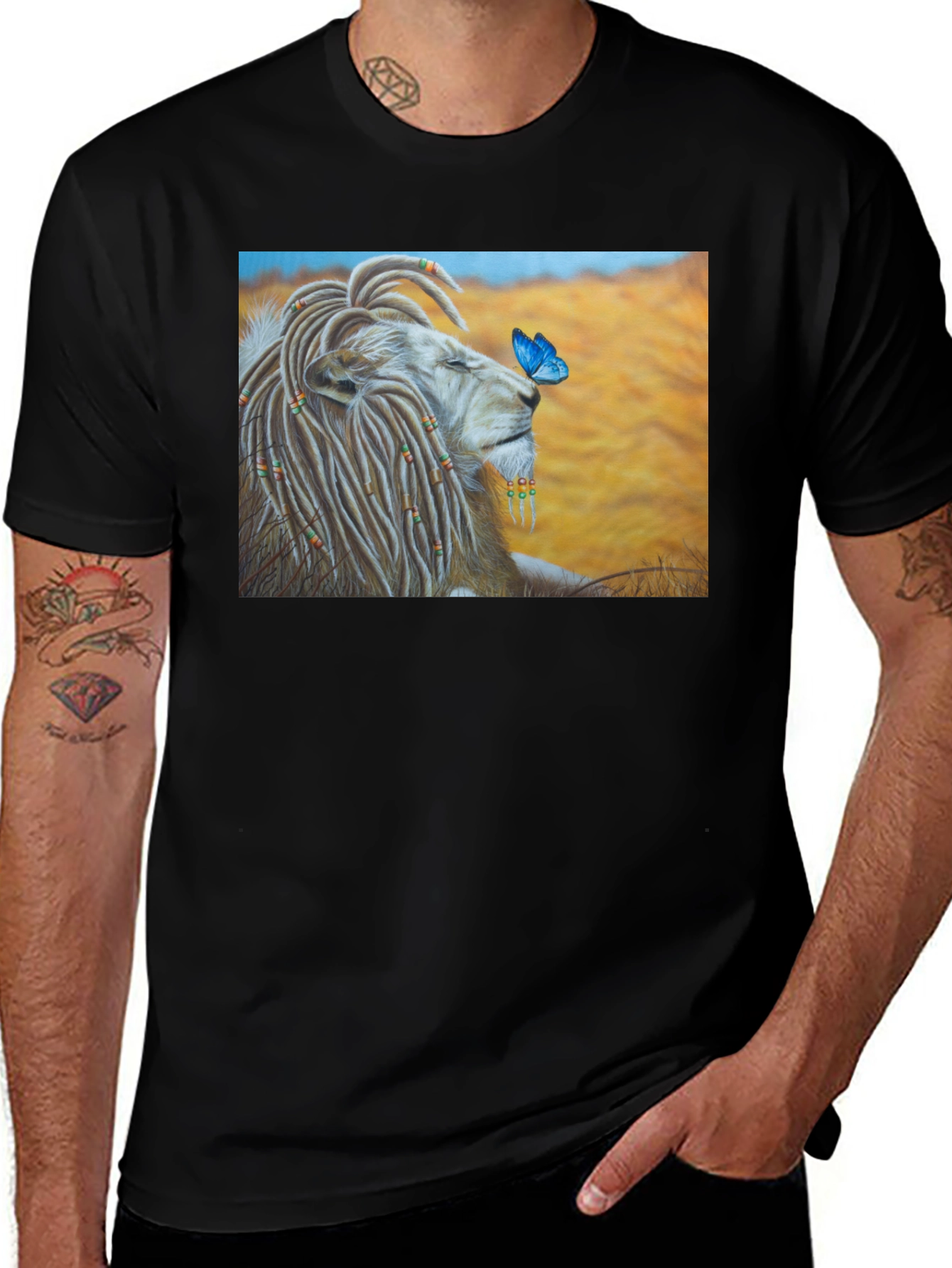 Lion King Butterfly Black T-Shirt
