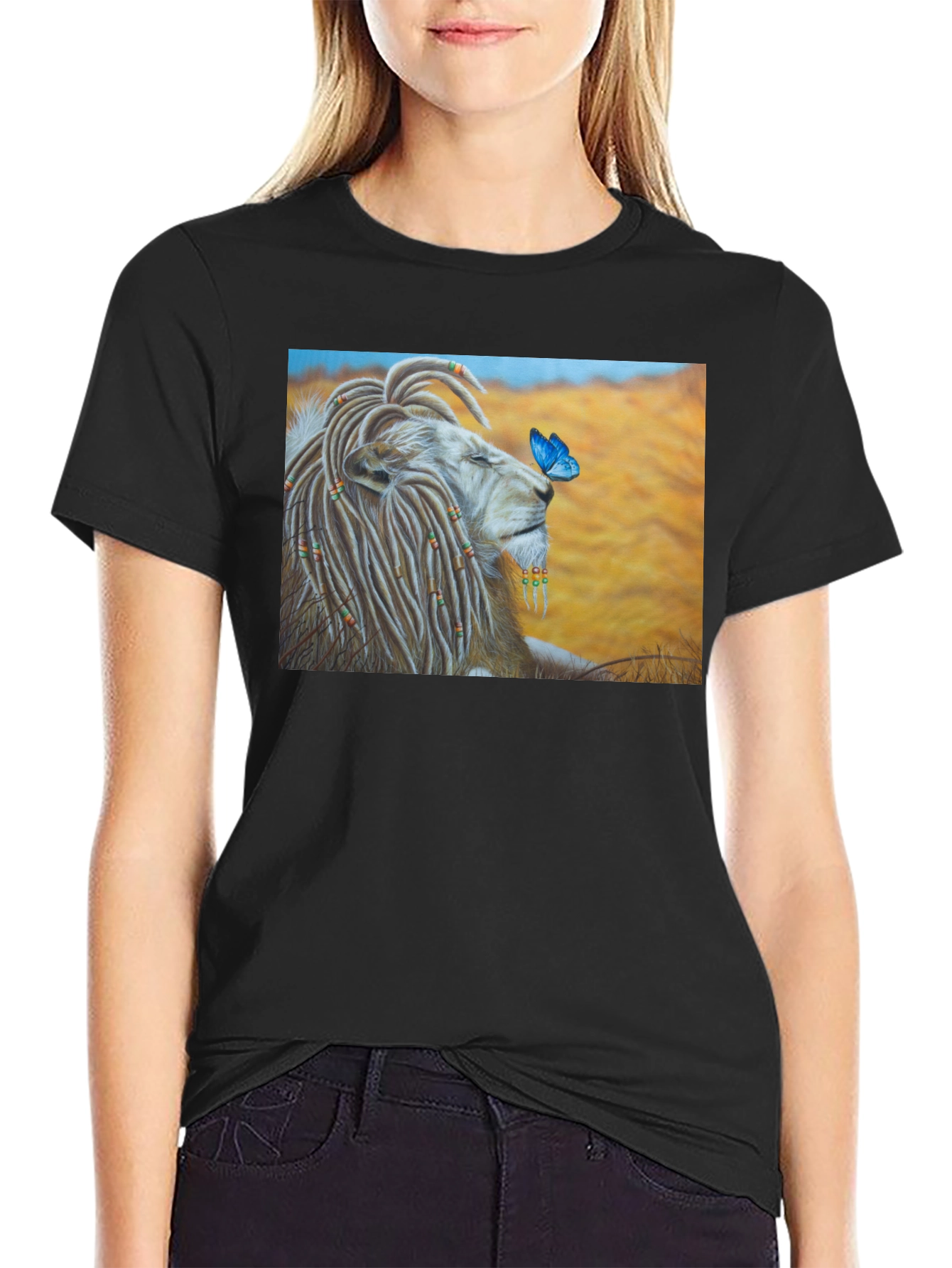 Lion King Butterfly Black T-Shirt