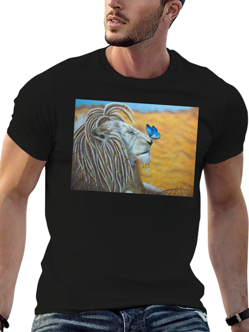 Lion King Butterfly Black T-Shirt