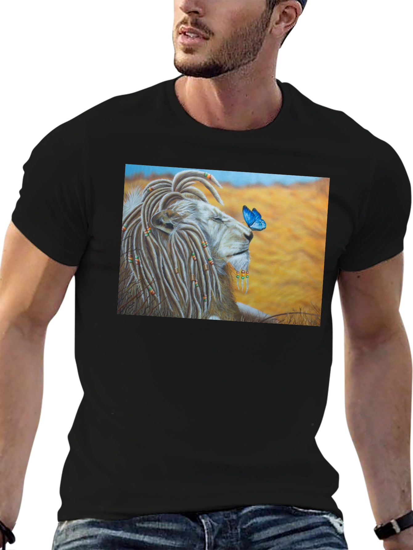 Lion King Butterfly Black T-Shirt