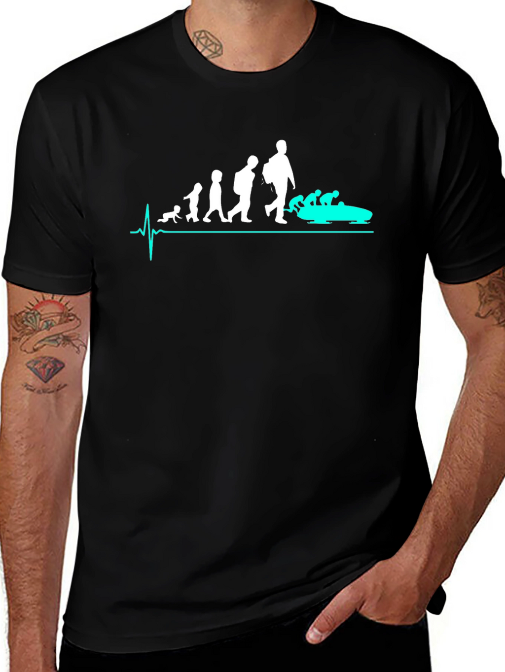 Evolution of Rafting Black T-Shirt