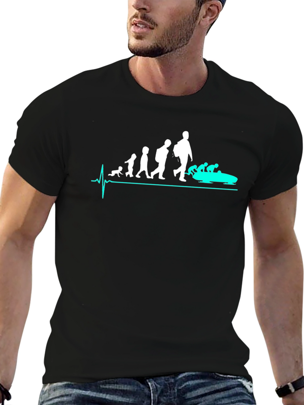 Evolution of Rafting Black T-Shirt