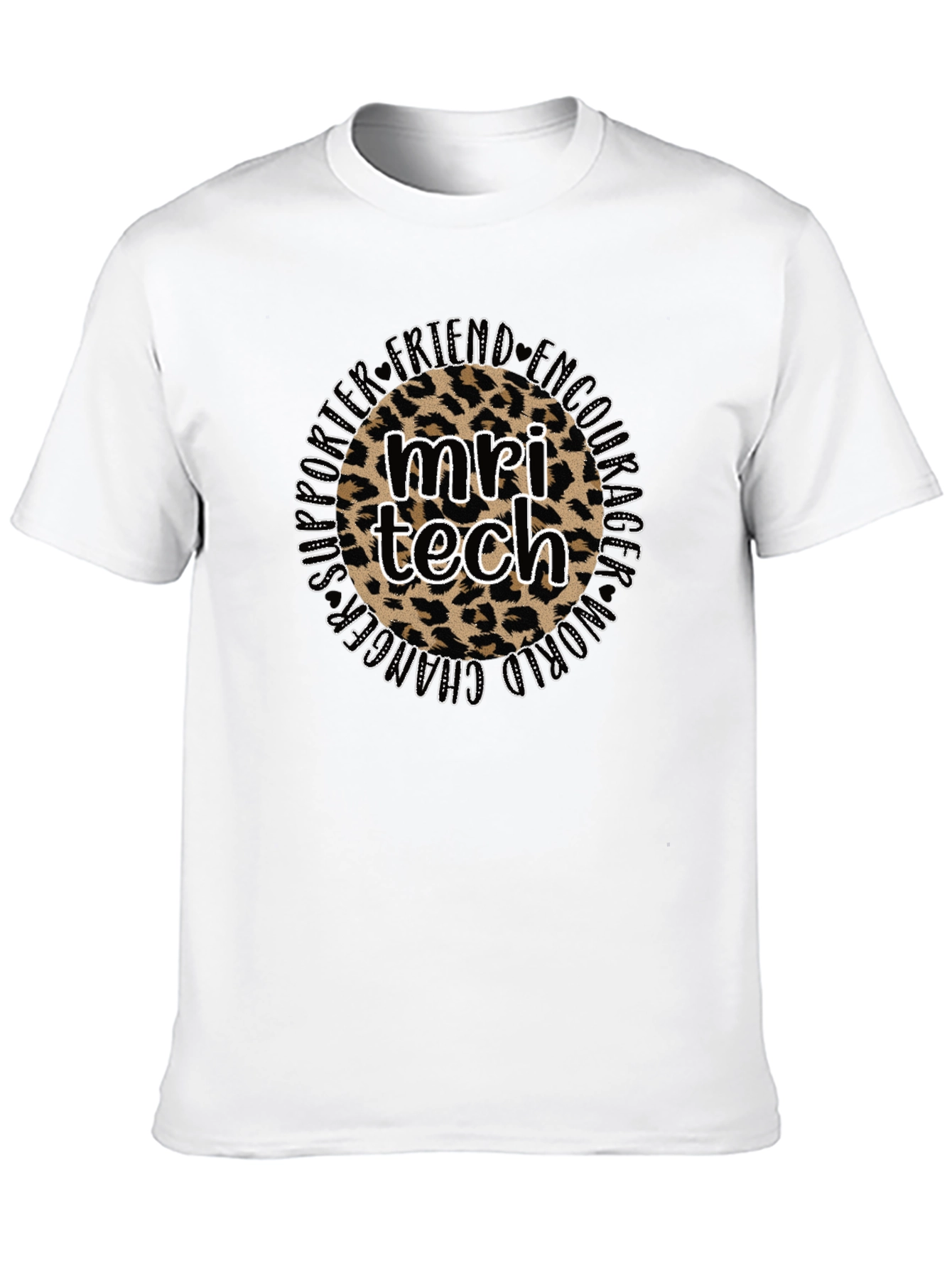 MRI Tech Leopard Print Black T-Shirt