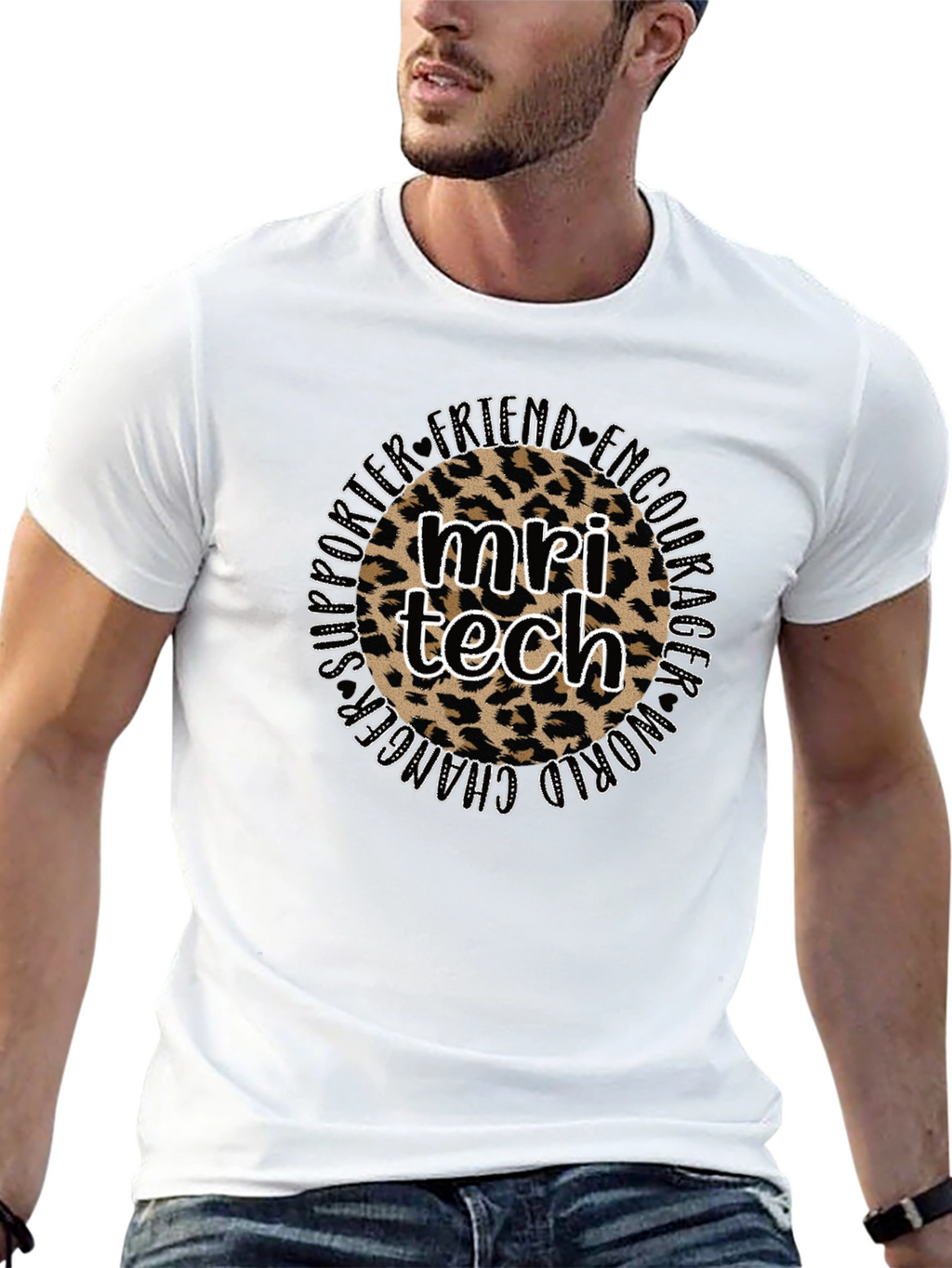 MRI Tech Leopard Print Black T-Shirt