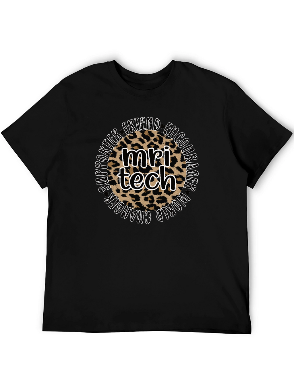 MRI Tech Leopard Print Black T-Shirt