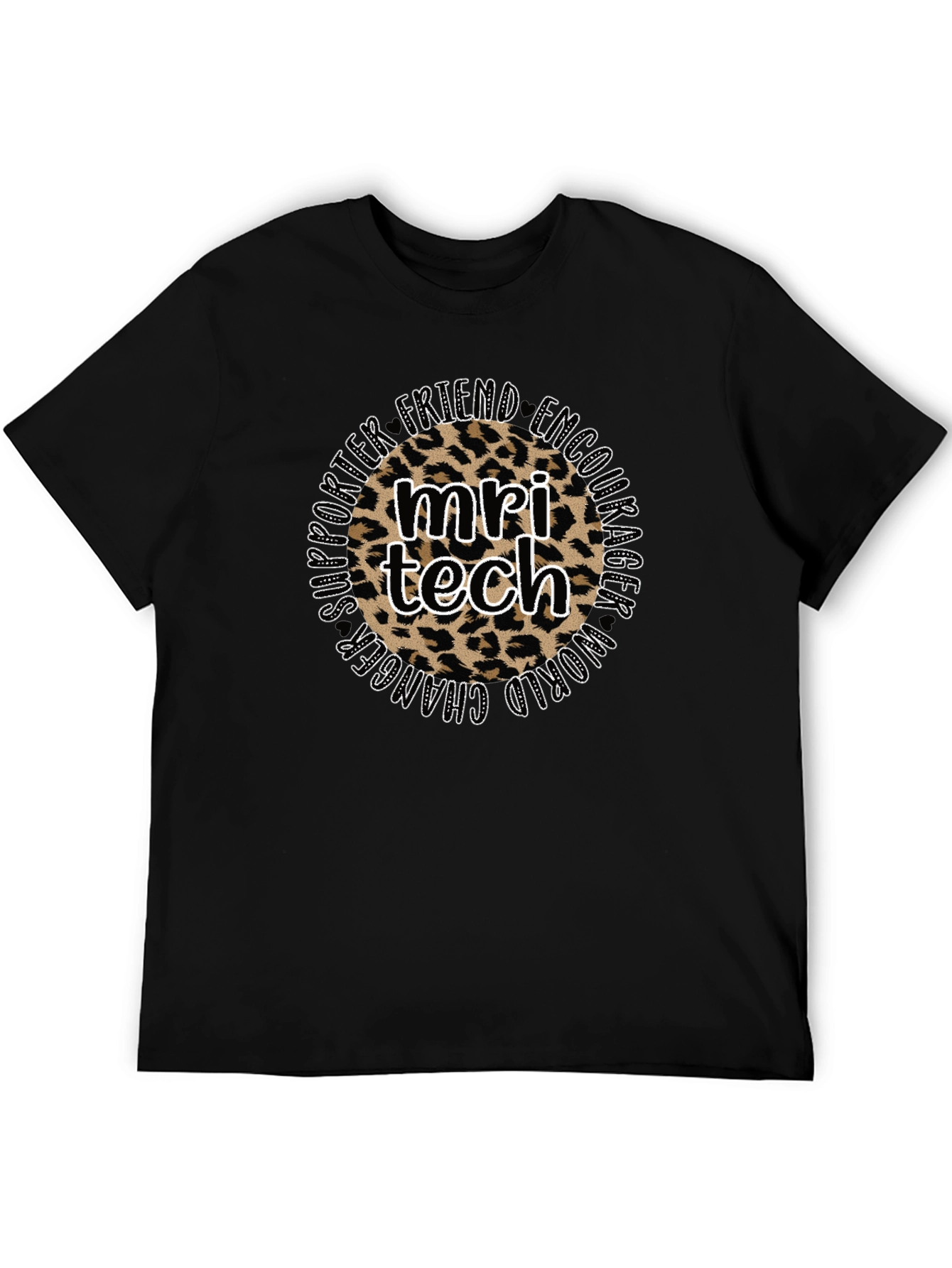 MRI Tech Leopard Print Black T-Shirt