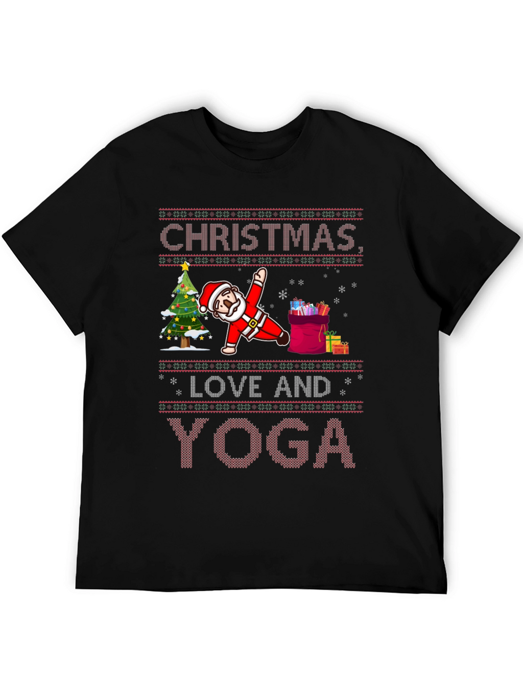 Christmas Love and Yoga Graphic Tee