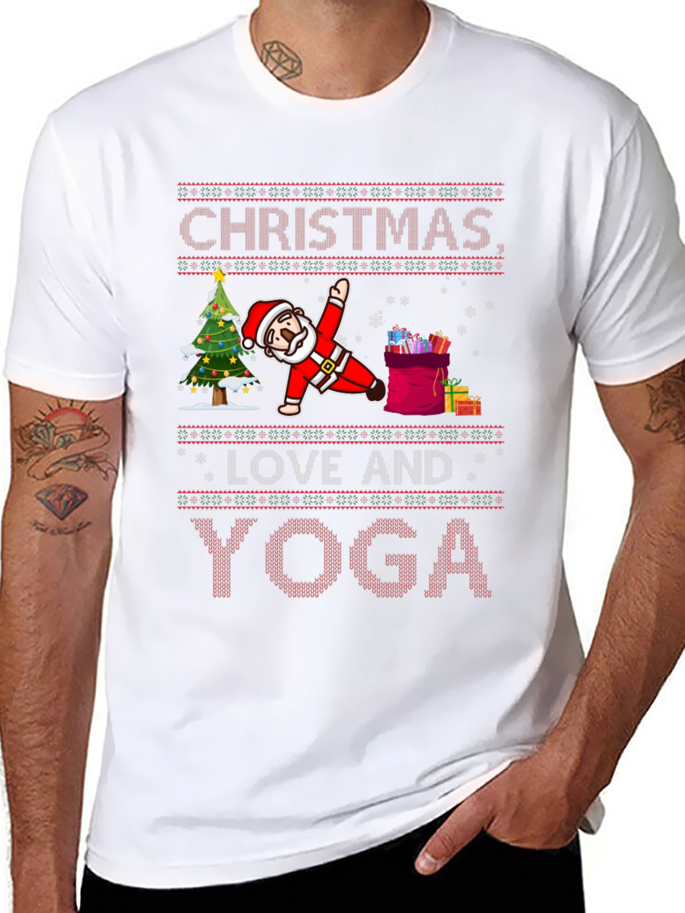 Christmas Love and Yoga Graphic Tee