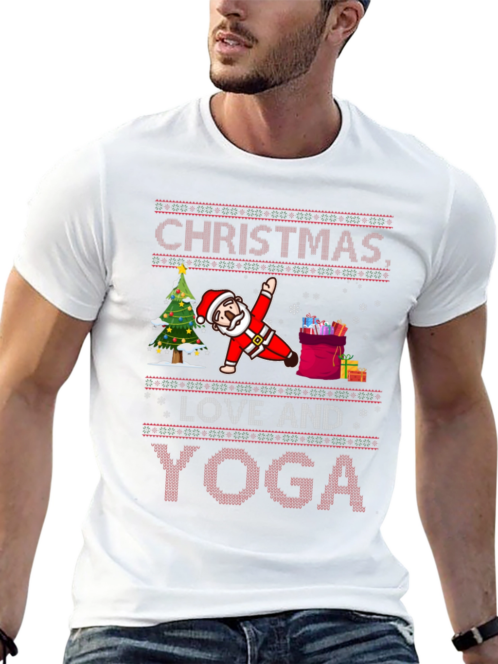 Christmas Love and Yoga Graphic Tee