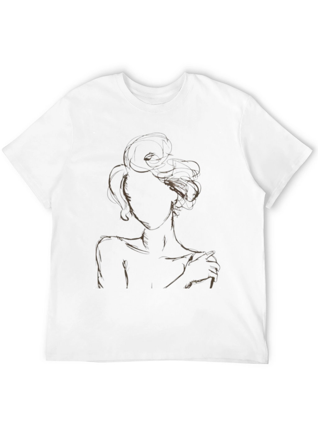 Abstract Woman Graphic Tee - Stylish Black T-Shirt