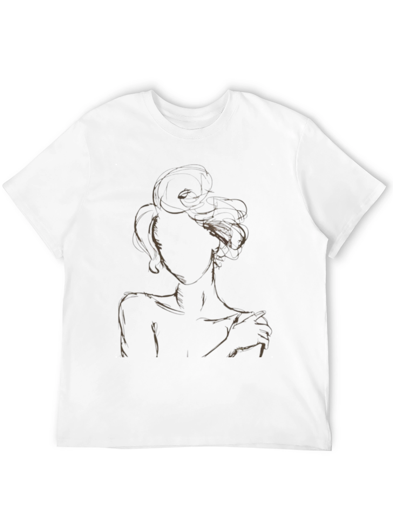 Abstract Woman Graphic Tee - Stylish Black T-Shirt