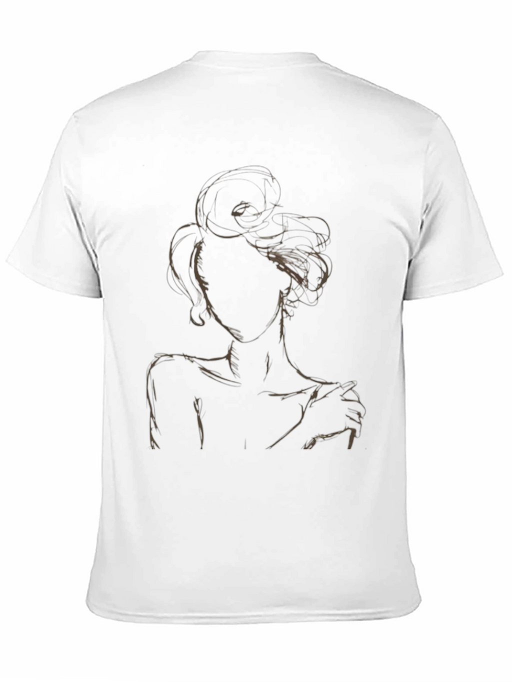 Abstract Woman Graphic Tee - Stylish Black T-Shirt