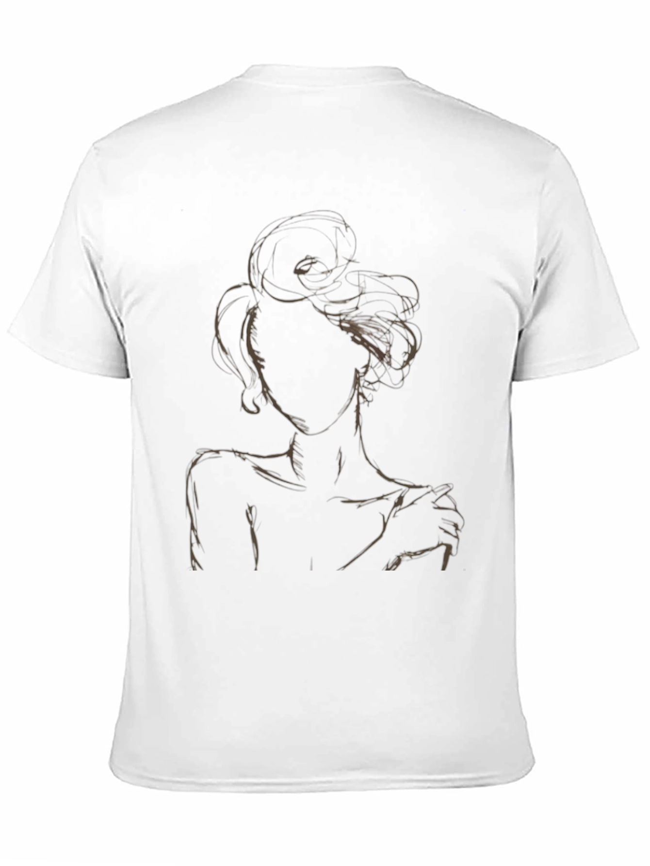 Abstract Woman Graphic Tee - Stylish Black T-Shirt