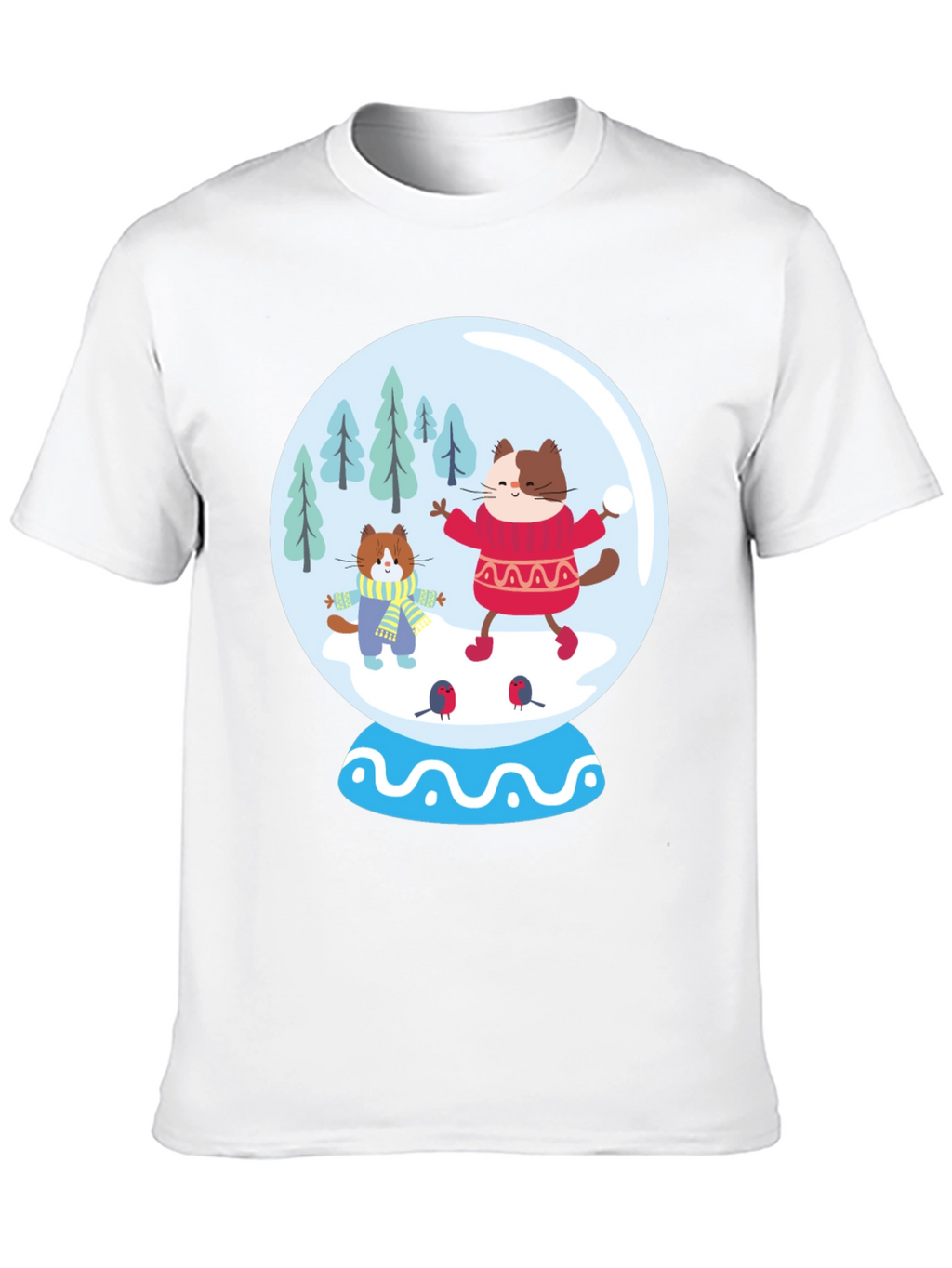 Festive Cat Snow Globe T-Shirt